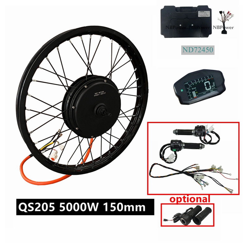 Ebike Conversion Kit 72V 3000W - ชุดมอเตอร์ไฟฟ้าสำหรับจักรยาน NBpower/QS205 V3 72v 5000W พร้อมดุมล้อขนาด