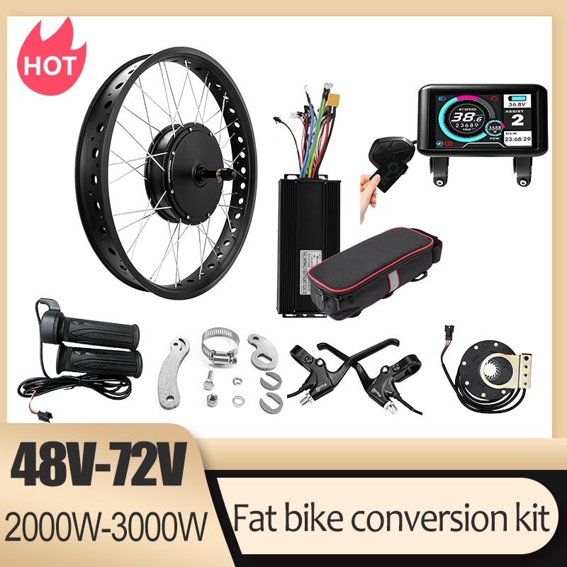ชุดแปลงมอเตอร์จักรยานลุยหิมะยา - Fat Tire Ebike Conversion Kit 2000W บทวิจารณ์และราคา