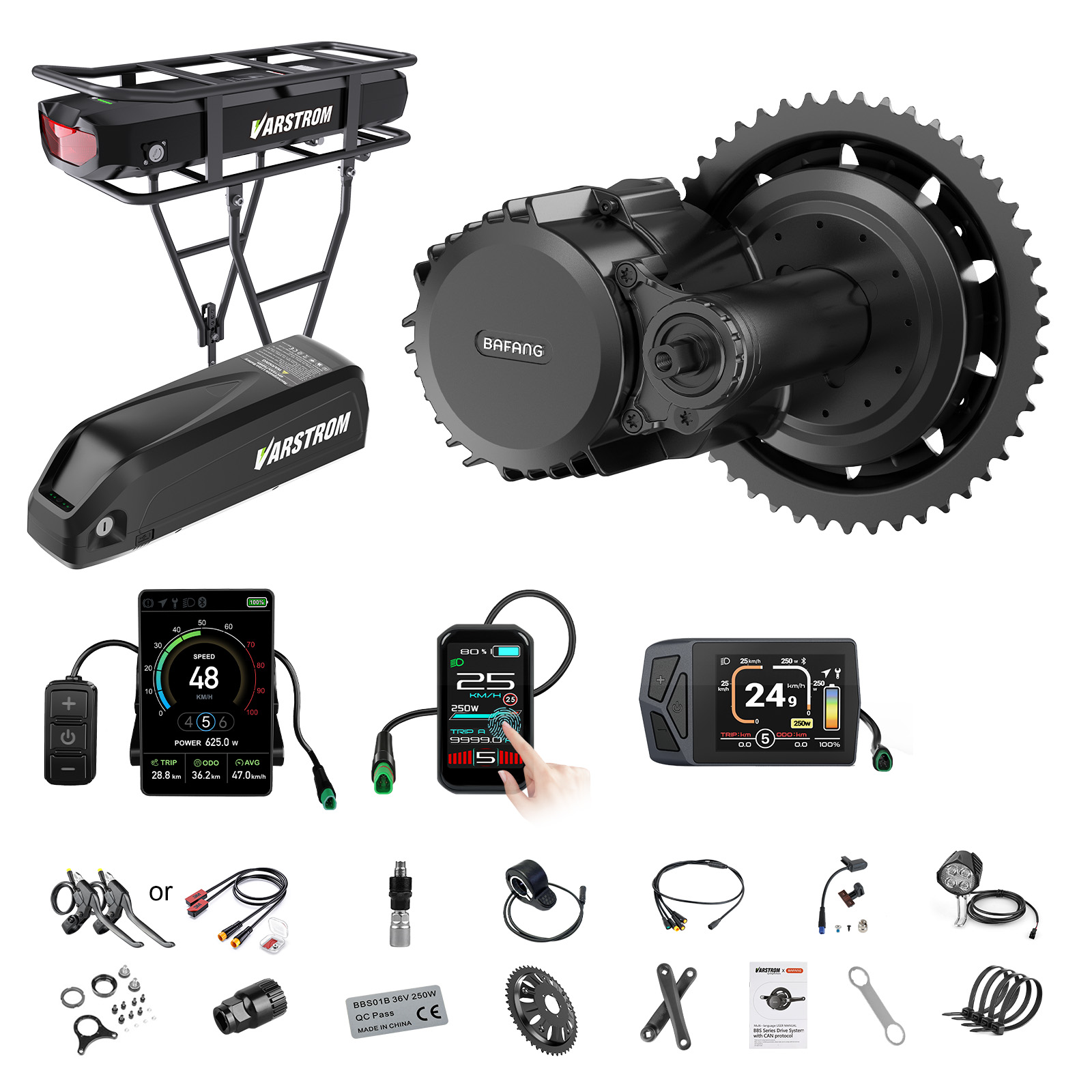 [จัดส่งในสหรัฐฯ] ชุดมอเตอร์ Ba - Bafang Bbs02B 48V 750W Mid Drive Kit บทวิจารณ์และราคา