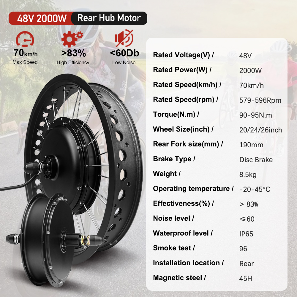 ชุดมอเตอร์จักรยานไฟฟ้า 48V2000 - 72V 5000W Hub Motor Kit บทวิจารณ์และราคา
