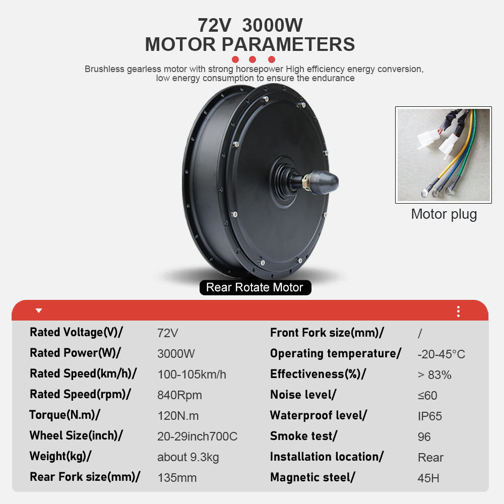 มอเตอร์จักรยานไฟฟ้า 72V 3000W  - Ebike Conversion Kit 72V 3000W บทวิจารณ์และราคา